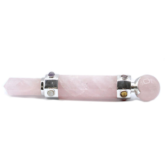 Rose Quartz Energy Point – Polished Hexagonal Meditation Stone