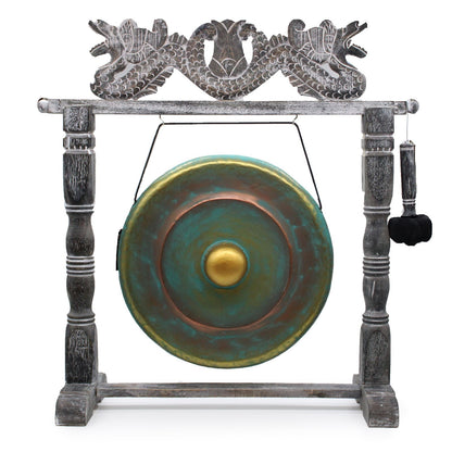 Medium Gong in Stand – 50cm Greenwash | Handmade in Bali