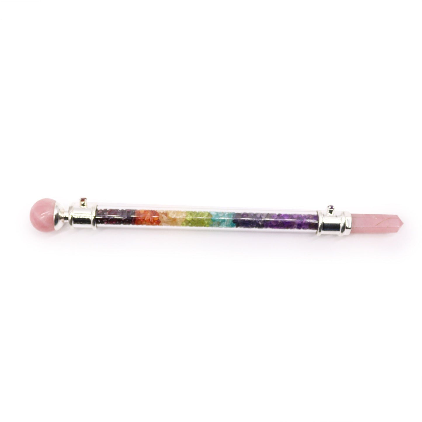 7 Chakra Crystal Healing Wand – Rose Quartz