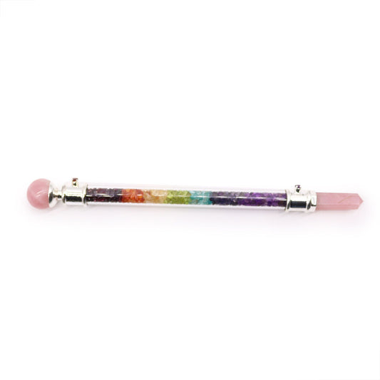 7 Chakra Crystal Healing Wand – Rose Quartz