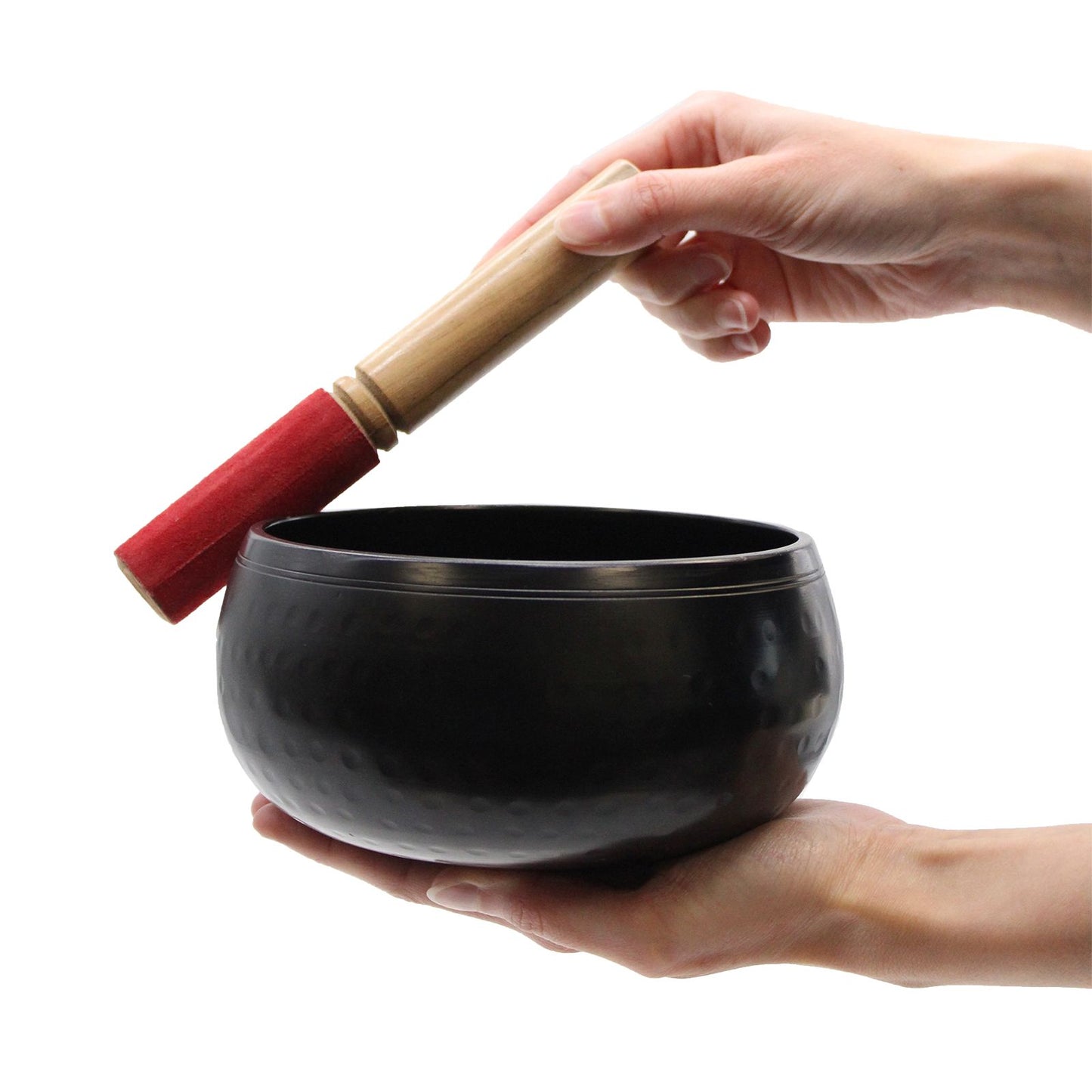 Large Meditation Singing Bowl – 18cm Handcrafted Brass Sound Healing Bowl with Striker