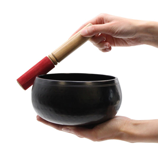 Large Meditation Singing Bowl – 18cm Handcrafted Brass Sound Healing Bowl with Striker