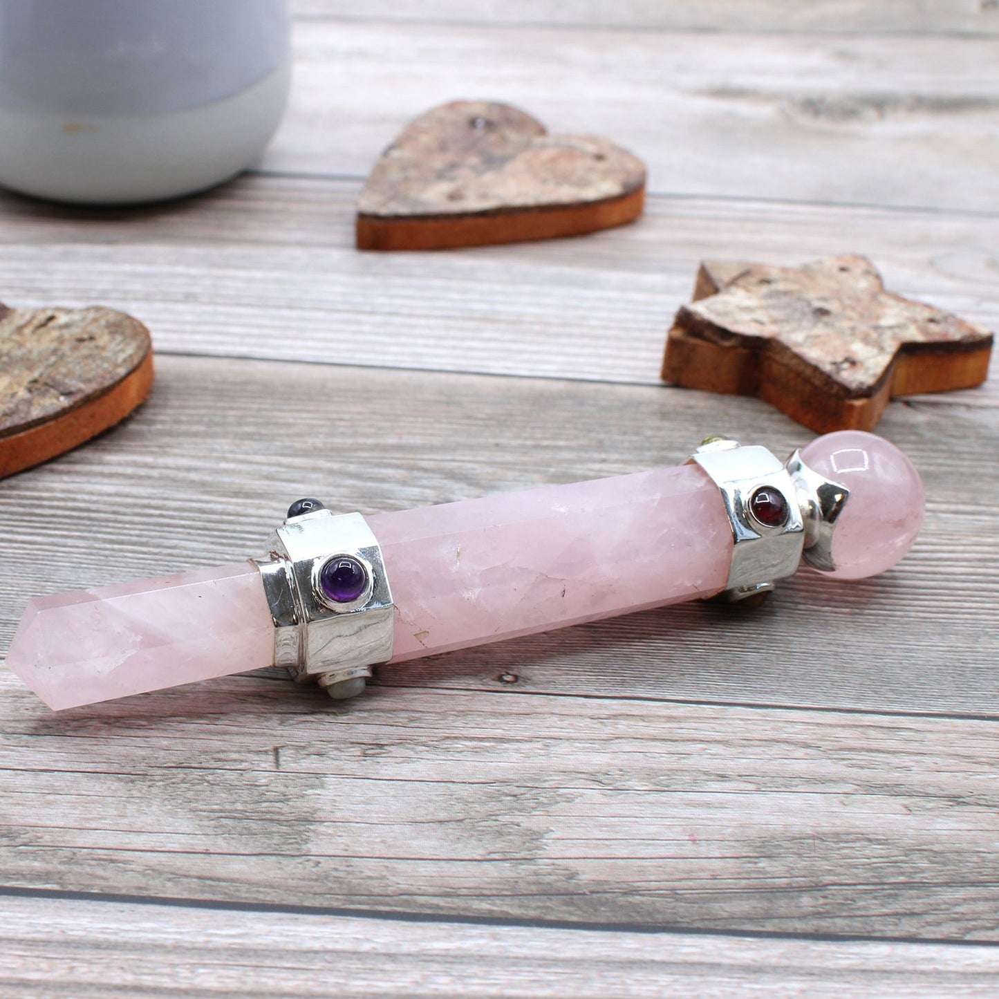 Rose Quartz Energy Point – Polished Hexagonal Meditation Stone