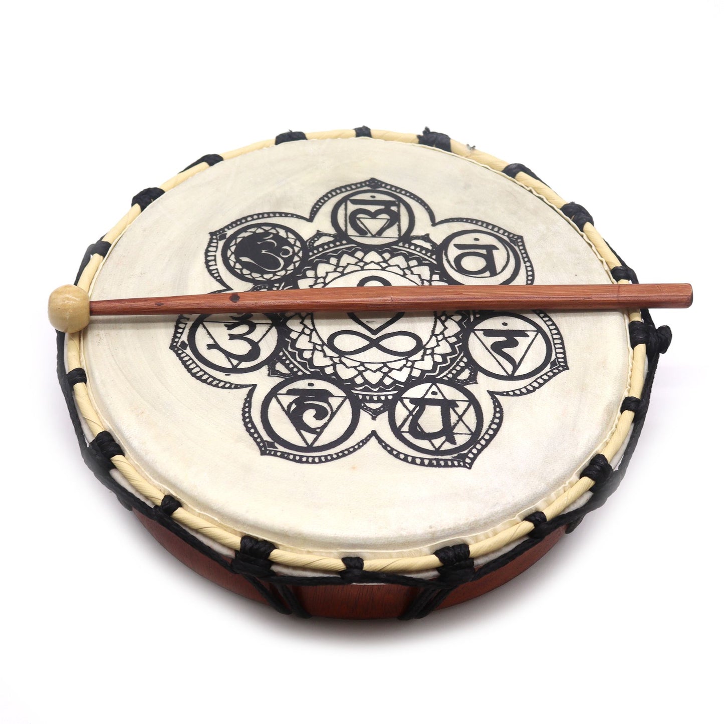 Chakra Shamanic Drum with Stick – 25cm | Sacred Instrument for Healing & Ritual
