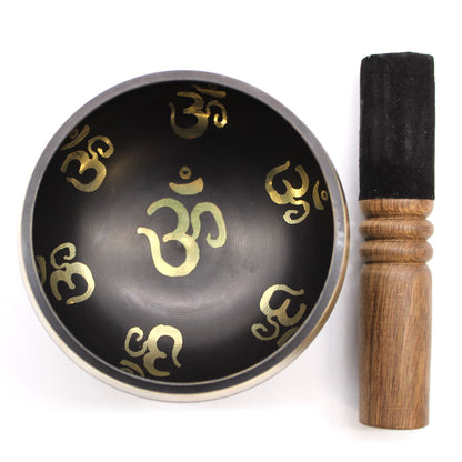 Yoga Om Singing Bowl Set – 679Hz Sound Healing with Mallet, Ring Pillow & Case