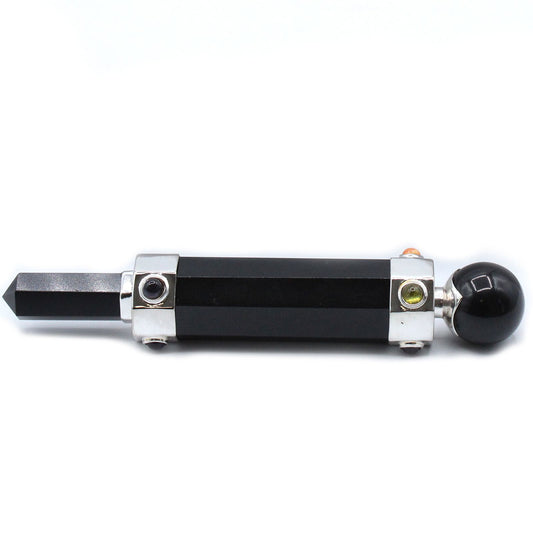 Hexagonal Crystal Healing Wand – 12cm – Black Agate