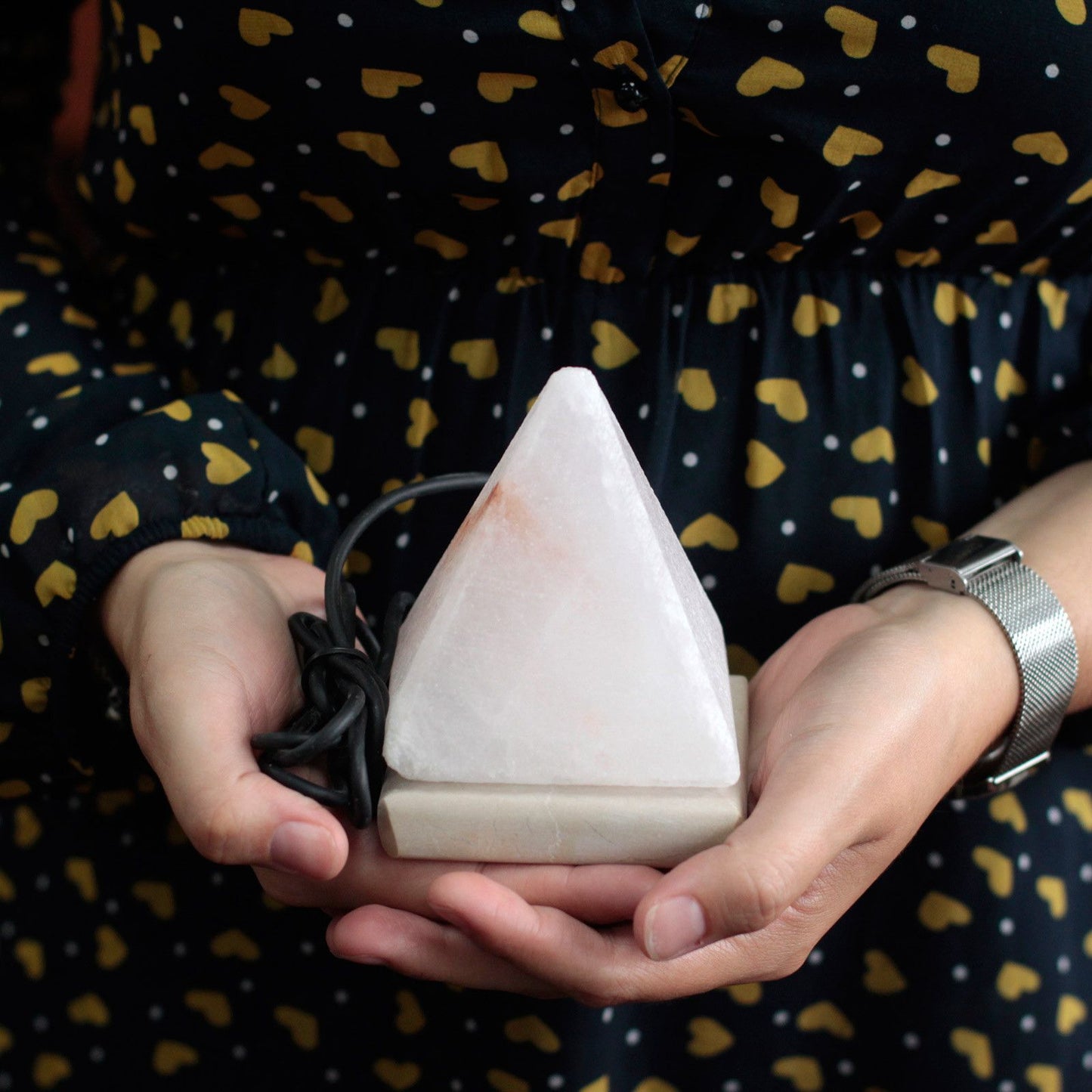 Quality USB Pyramid White Himalayan Salt Lamp – Multicolour (9cm)
