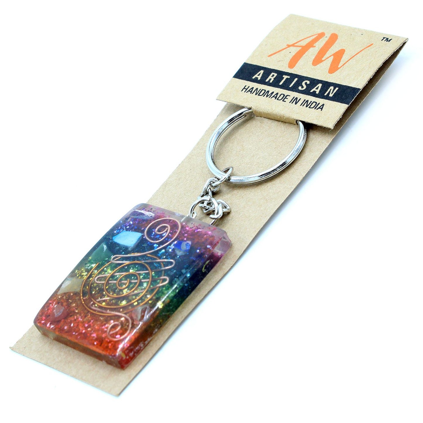 Orgonite Power Keyring – Chakra Reiki Spiral Protection