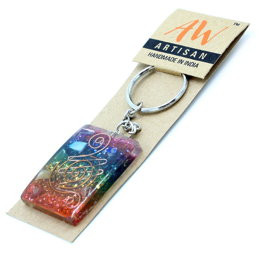 Orgonite Power Keyring – Chakra Reiki Spiral Protection