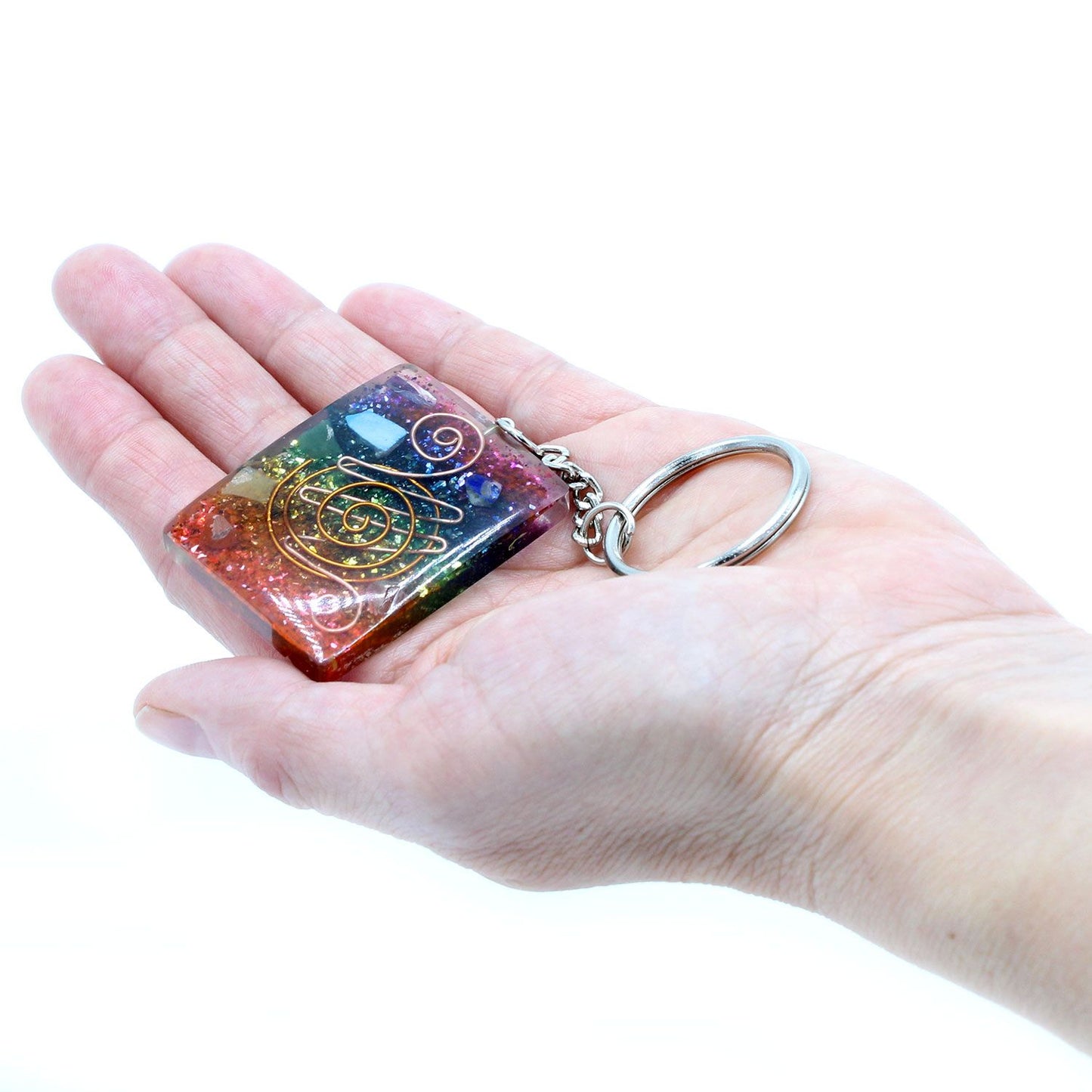 Orgonite Power Keyring – Chakra Reiki Spiral Protection