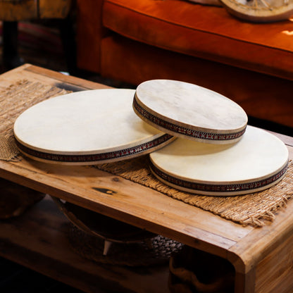 Shaman Sound Healing Ocean Drum – 35cm | Handcrafted Goatskin Ritual Instrument