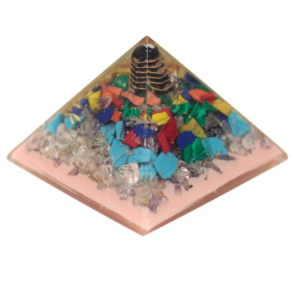 Large Orgonite Pyramid – Tree of Life with Earth Base – 70mm