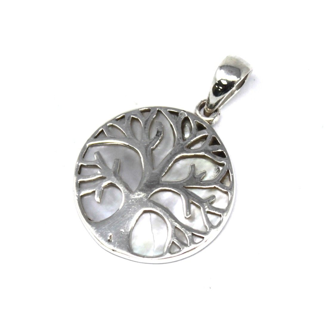 Tree of Life Silver Pendant (22mm) – Mother of Pearl