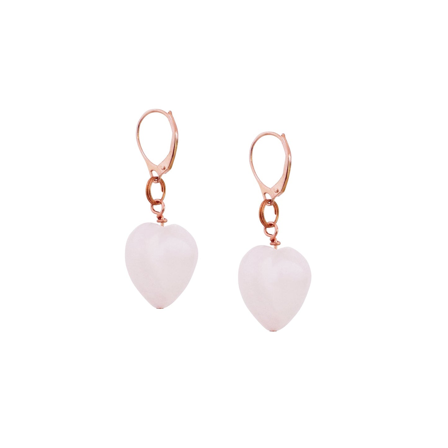 Rose Quartz Rose Gold Vermeil Earrings – “Esther’s Heart” Handmade Gemstone Drops