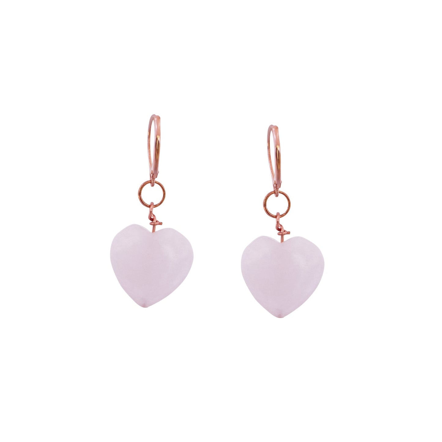 Rose Quartz Rose Gold Vermeil Earrings – “Esther’s Heart” Handmade Gemstone Drops