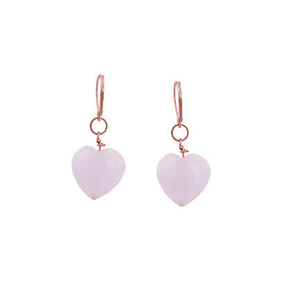 Rose Quartz Rose Gold Vermeil Earrings – “Esther’s Heart” Handmade Gemstone Drops