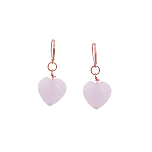 Rose Quartz Rose Gold Vermeil Earrings – “Esther’s Heart” Handmade Gemstone Drops