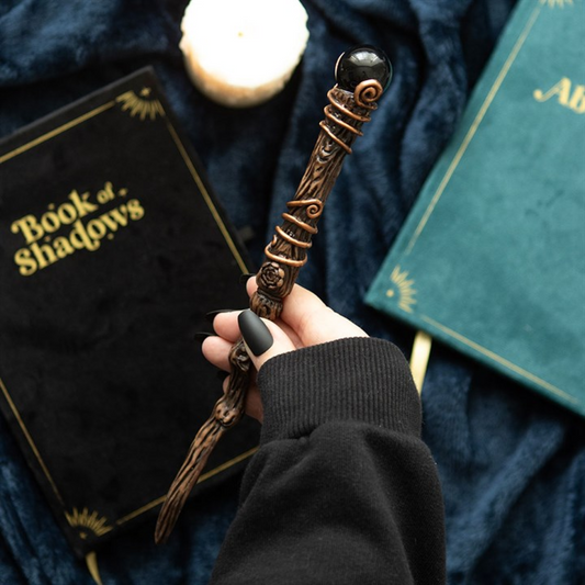 Protection Black Obsidian Magic Wand – Shielding Crystal Energy Tool
