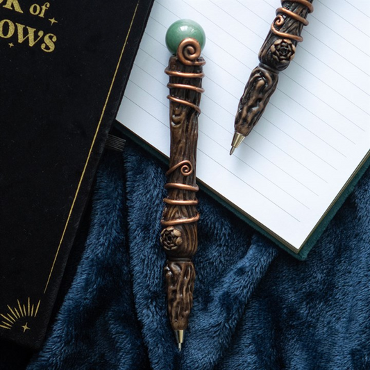 Abundance Green Aventurine Crystal Wand Pen – Manifestation Tool for Prosperity, Creativity & Flow