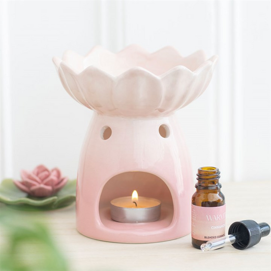 Pink Water Lily Oil Burner – Elegant Ceramic Wax & Fragrance Diffuser for Calm & Renewal