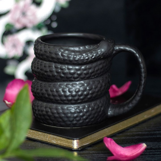 Black Snake Ceramic Mug – 500ml, Mystical Serpent Design