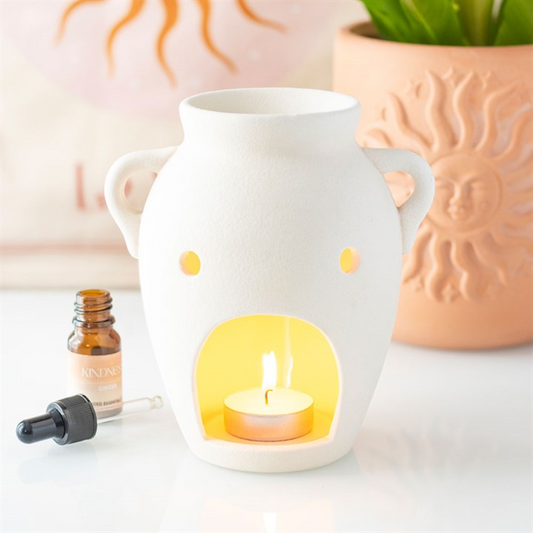 Urn-Style Oil Burner – Elegant Textured Wax & Fragrance Diffuser for Sophisticated Living