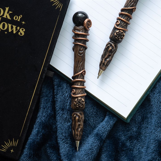 Protection Black Obsidian Crystal Wand Pen – Power, Clarity & Spiritual Grounding