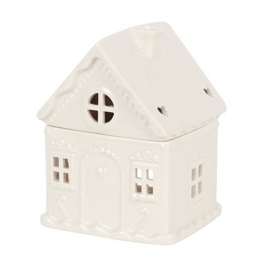 Ceramic House Oil Burner – Cosy Home Fragrance Lamp for Essential Oils & Wax Melts