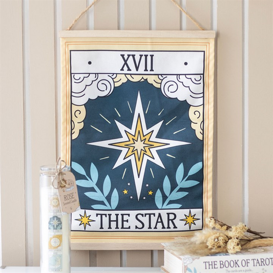 The Star Tarot Card Fabric Wall Hanging – Celestial Home Décor for Spiritual Guidance