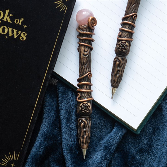 Romance Rose Quartz Crystal Wand Pen – Writing Tool for Love, Compassion & Heart Healing
