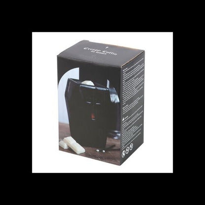 Black Coffin Oil Burner with Cut-Out Cross – Gothic Home & Ritual Aroma Décor